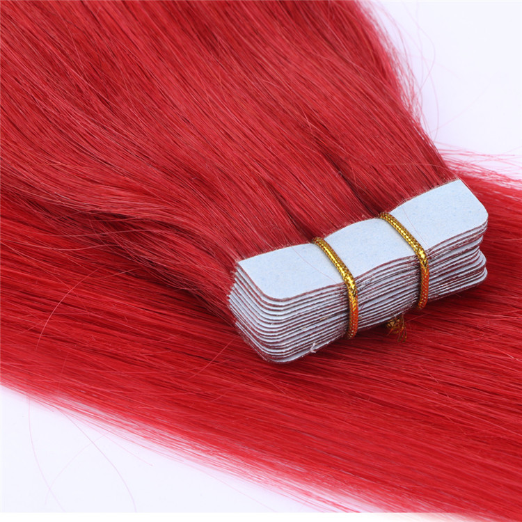 Remy Hair Extensions Tape In Hair Brazilian Best Quality Red Color Extensions  LM258